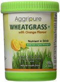 Aggripure Organic Wheatgrass Powder Orange Flavour  - Unique Favourable Taste and Easily Mix in Drinks and Blend in Smoothies