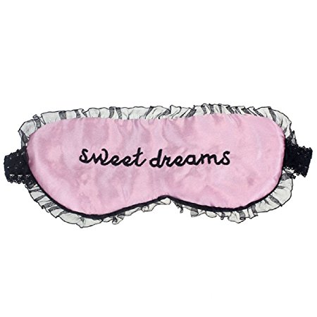 Doinshop New Useful Cute Lace Sleeping Eye Mask Blindfold Shade Sleep Aid Satin (Pink)