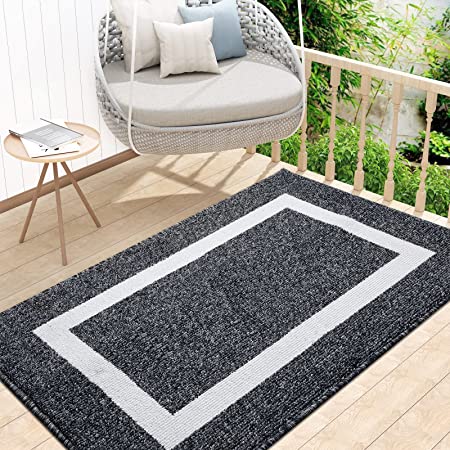 OLANLY Indoor Door Mat, 32x48, Non-Slip Absorbent Resist Dirt Entrance Mat, Washable Low-Profile Inside Entry Doormats for Entryway, Black