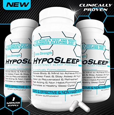 HypoSleep The Best Sleep Aid and All Natural Sleeping Formula, Fast Acting, Non Habit-Forming, Wake Up Rejuvenated & Refreshed,60 Capsules