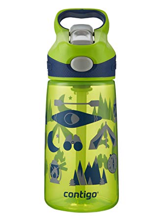 Contigo AUTOSPOUT Straw Striker Kids Water Bottle, 14 oz, Granny Smith Camping