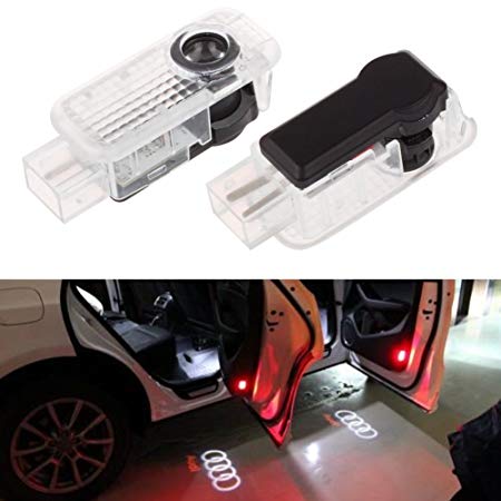 Jennyshop Audi Welcome Light Car Door LED Projector Light, Bright Illumination, Low Consumption, Laser Projection, 2 Pcs Set