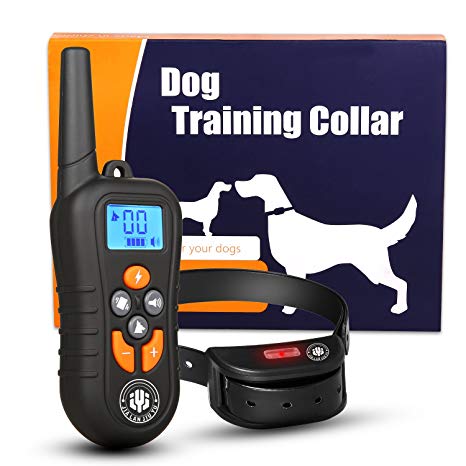 JIAHONG Dog Training Collar,Rechargeable Shock Collar for Dogs, E-Collar up to 1800FT Remote Range, Beep/Vibration/Shock 3 Training Modes,100% Waterproof Shock Training Collar Dogs