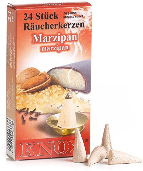 Knox Marzipan Holiday Scented Incense Cones, Pack of 24, Made in Germany