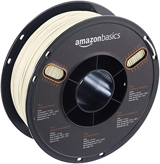 AmazonBasics PLA 3D Printer Filament, 1.75mm, Translucent, 1 kg Spool