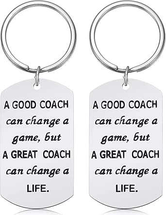 SATINIOR 2 Packs Coach Gifts Coach Thank You Keychain Gifts with Gift Box for Soccer Football Baseball Coaches Teachers Appreciation Favors Christmas Stocking Stuffer