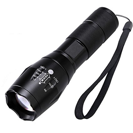 LED Flashlight, Foxcesd Handheld Flashlight Led Cree Water Resistant Camping Torch Adjustable Focus Zoom Tactical Light Lamp for Camping, Hiking, Hunting, Backpacking, Fishing and BBQ