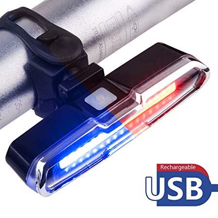 Ultra Bright Bike Tail Light - Colorday USB Rechargeable Waterproof Bicycle Rear Light - Large Button Safety Light – Easy to Install High Intensity Rear LED Accessories Fits on any Bikes, Helmets
