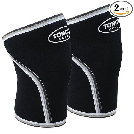 1 Pair Knee Sleeves-Premium Quality 7mm Neoprene Compression Knee Support Sleeve For Squatting Workout bodybuilding Weight Lifting Powerlifting and Crossfit For Both Men and Women Gym and Fitness Gear From Toncy Gear