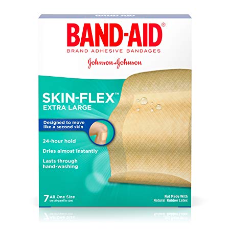 Band-Aid Brand Skin-Flex Adhesive Bandages, Extra Large, 7 Count Per Box (3 Boxes)