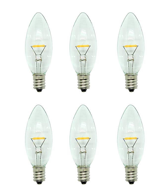 Celestial Lights Six LED Window Candle Replacement Bulbs for Plug-in Window Candles - Works with All Sensor, Timer, or Switch Models