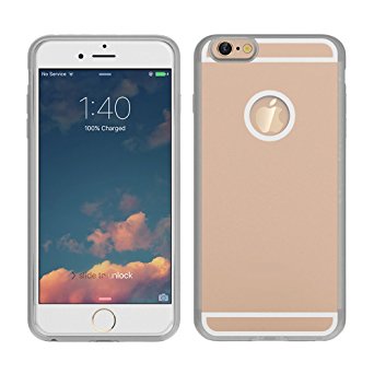 [1A Upgrade] OSSU iPhone 6 6S Qi Wireless Charging Receiver Phone Case Charger Back Cover with Flexible Lightning Connector (Gold)