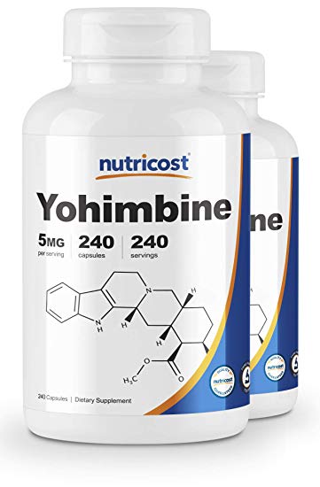 Nutricost Yohimbine HCl 5mg, 240 Capsules (2 Bottles) - Extra Strength - Gluten Free & Non-GMO