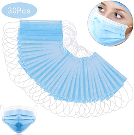 30PC Face Masks with Breathing – 100% Cotton, Washable, Reusable Cloth Masks – Protection from Dust, Pollen, Pet Dander, Other Airborne Irritants
