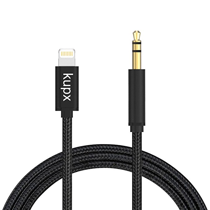 Lightning to 3.5 mm Headphone Jack Adapter Male Aux Stereo Audio Cable for iPhone X 8 7 Plus Support iOS 10 11 12,Kupx Braided Nylon Car Aux Cable Cord Home Stereo Cable 3ft