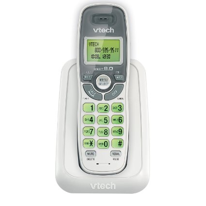 VTech CS6114 DECT 6.0 Cordless Phone with Caller ID/Call Waiting, White with 1 Handset