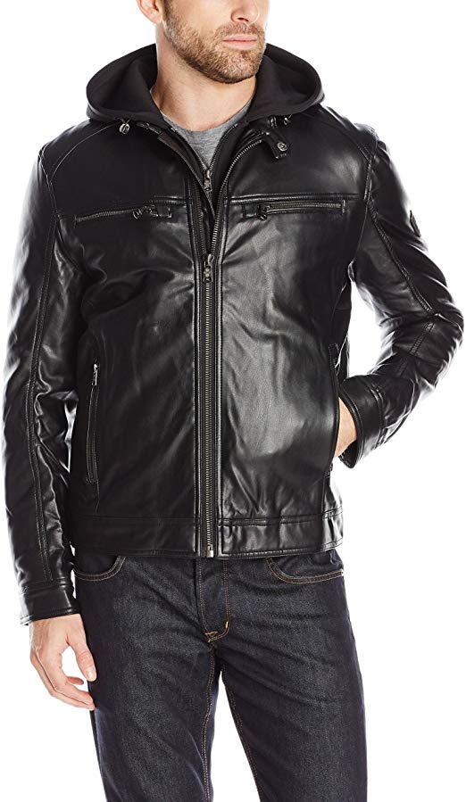 London Men's Lamb Touch Moto Hipster with Inner Hood
