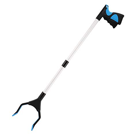 Grabber Tool, Housolution 32" Foldable Reacher Grabber Pickup Tool, Aluminum Reaching Aid Tool with Rotating Rubber Gripper, Long Arm Extender for Trash/Garbage/Litter Picker, Garden Nabber - Blue