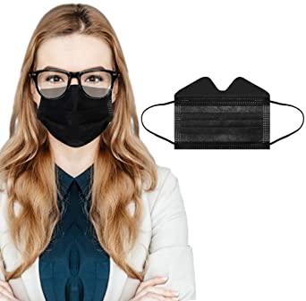 50/100 Pcs 3-Ply Disposable Face Macks, Anti-Fog Face Shield for People Who Wear Glasses, Latest Technology