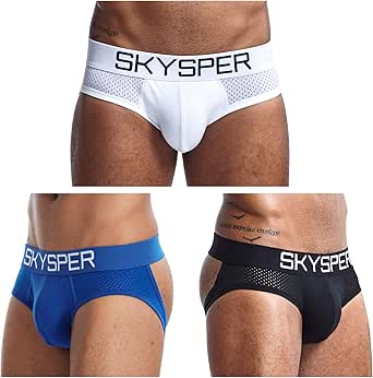 SKYSPER Men's Jockstrap Breathable Mesh 2pcs 3pcs 4pcs Jock Strap Male Underwear, Athletic Supporters for Men