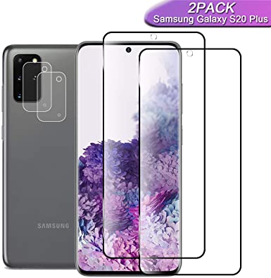 JKPNK Galaxy S20 Plus Screen Protector   Camera Lens Protector [2 Pack   2 Pack] HD Full Coverage [Anti-Glare] [Bubble-Free] Screen Protector for Samsung Galaxy S20 Plus