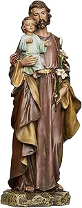 Roman Joseph's Studio St. Joseph and Child Jesus Figure, Renaissance Collection, 10" H, Resin and Stone, Religious Gift, Decoration, Collection, Durable, Long Lasting