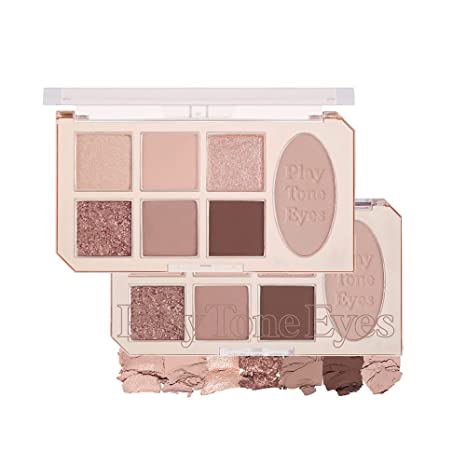 Etude Play Tone Eyepalette | From Eye To Cheeks | Palette With Easy Color Matching For All | Various Texture From Sheer Matte To Wet Glitters | K-beauty (Nude Milk Tea)