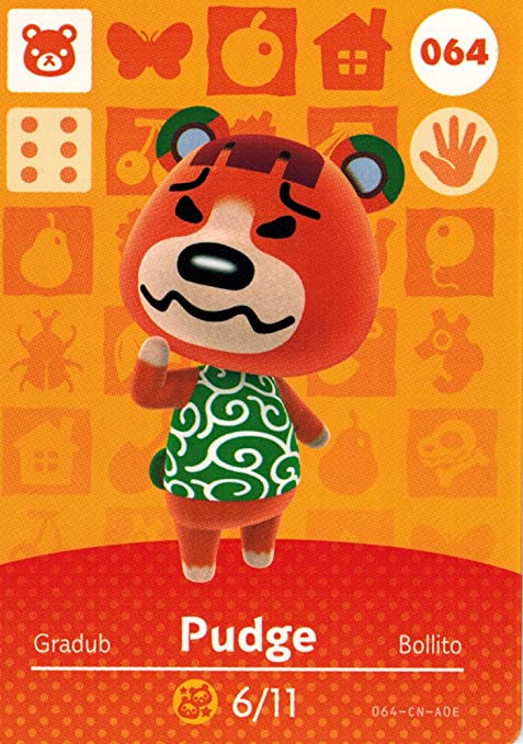 Animal Crossing Happy Home Designer Amiibo Card Pudge 064/100