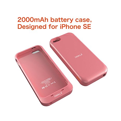 iWALK Chameleon SE 2000mAh Battery Case for IPhone SE, Battery Case for IPhone 5S / 5, Charging case for iPhone SE, Charging case for iPhone 5S / 5, Rechargeable case for iPhone, RoseGold