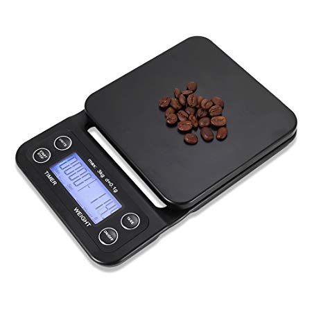 Robolife Portable Digital Kitchen Scale Pocket Food Coffee Weighing Scale with Timer and Tare Function
