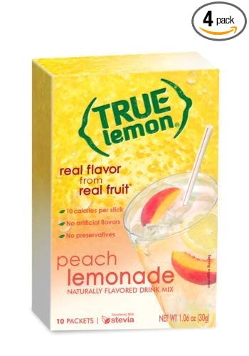 True Lemon, Drink Mix, Peach Lemonade (Pack of 4)