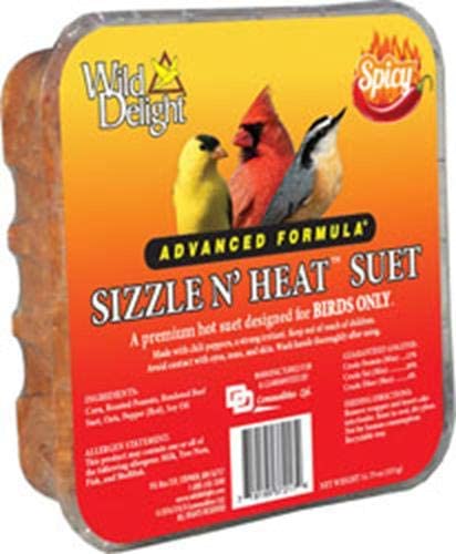 Wild Delight 1 3 Pack of Sizzle N Heat Spicy Suet for Birds, 11.75 Ounce