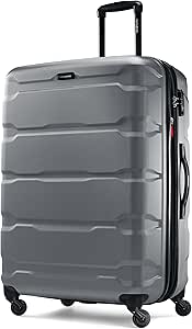 Samsonite Omni PC Hardside Expandable Luggage with Spinner Wheels, Charcoal, Checked-Large 28-Inch