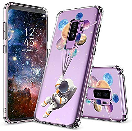 MOSNOVO Galaxy S9 Plus Case, Astronaut Planet Pattern Clear Design Printed Transparent Plastic Back Hard Case with TPU Bumper Protective Case Cover for Samsung Galaxy S9 Plus