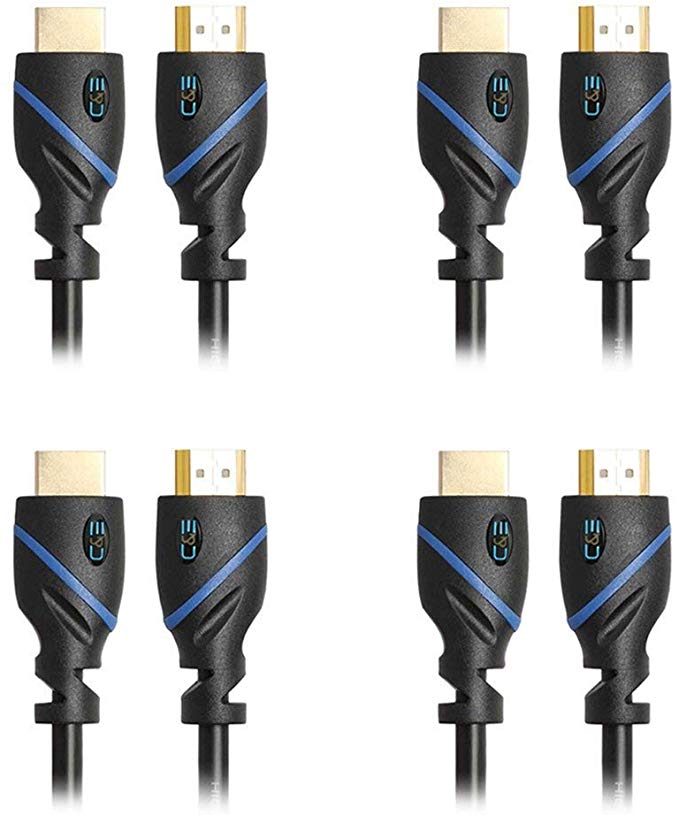 3ft (0.9M) High Speed HDMI Cable Male to Male with Ethernet Black (3 Feet/0.9 Meters) Supports 4K 30Hz, 3D, 1080p and Audio Return CNE552088 (4 Pack)