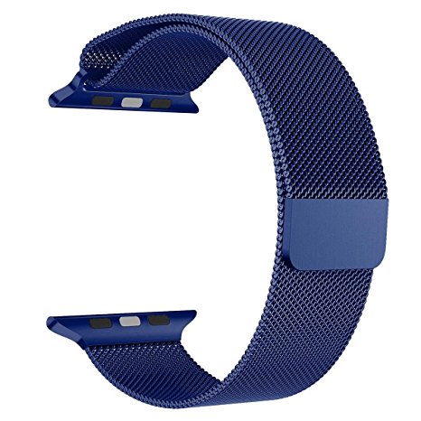 Apple Watch Band Series 1 Series 2, LNKOO Milanese Loop Stainless Steel Bracelet Smart Watch Replacement Strap for iWatch 38mm/42mm All Models with Unique Magnet Lock, No Buckle Needed