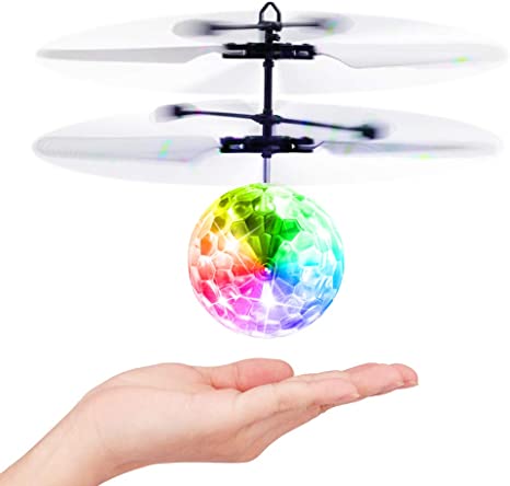 Betheaces Flying Ball Toys Kids RC Flying Hover Disco Ball Toy Remote Control Helicopter Drone Infrared Induction Gifts for Boys Girls Teenagers Indoor Outdoor Handheld Games