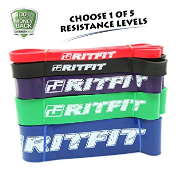 RitFit 41" Pull Up Assist Band - Great for Pull-up Assistance, Resistance Exercise, Mobility, Stretch, Powerlifting - Highest Quality Lowest Price - Starter e-Guide INCLUDED