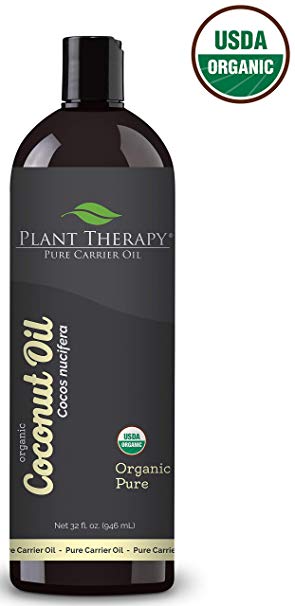 Plant Therapy Organic Fractionated Coconut Carrier Oil 32 fl. oz. Base Oil for Aromatherapy, Essential Oil or Massage use
