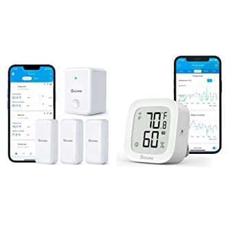 Govee Mini WiFi Hygrometer Thermometer H5151 Bundle with Govee WiFi Digital Hygrometer Thermometer H5103 for Indoor Home Bedroom