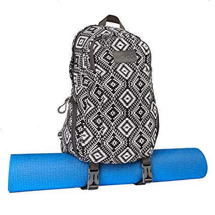 Kindfolk Yoga Mat Backpack Two Straps Patterned Canvas