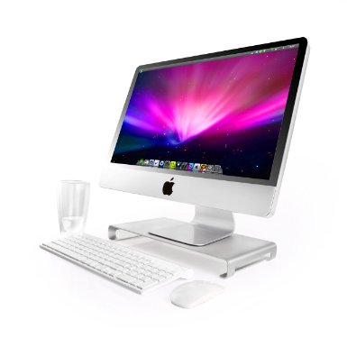 Jelly Comb Aluminum Unibody Monitor / Laptop / iMac Stand W Keyboard Storage, Silver