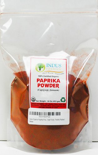 Indus Organics Paprika Powder, 1 Lb Bag, Premium Grade, High Purity, Freshly Packed