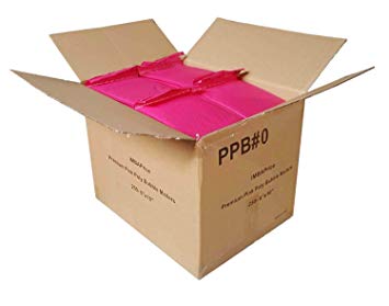 iMBAPrice 250-Pack #0 (6" x 10") Premium Hot Pink Color Self Seal Poly Bubble Mailers Padded Shipping Envelopes (Total 250 Bags)