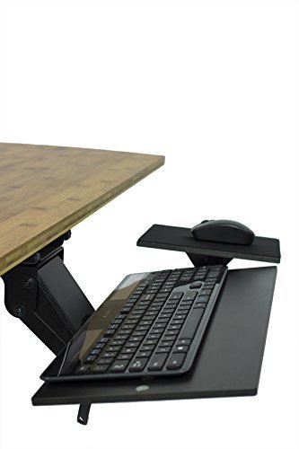 Uncaged Ergonomics Ergonomic Under Desk Keyboard Tray with Mouse Pad | Adjustable Height & Angle with Negative Tilt (KT1-b)
