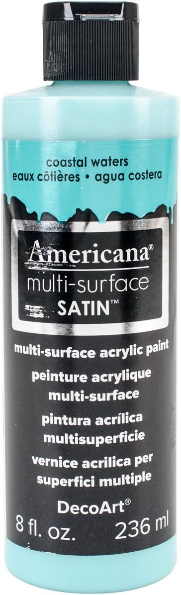 DecoArt Americana Multi-Surface Satin Acrylic Paint, 8-Ounce, Coastal Waters