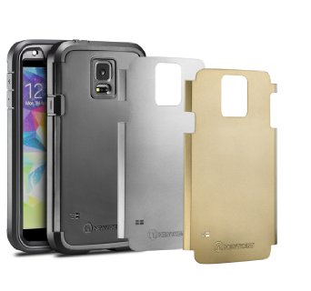 Galaxy S5 Case New Trent Trentius Rugged Case for the Samsung Galaxy S5 BlackSilverGold Interchangeable Back Plates Included