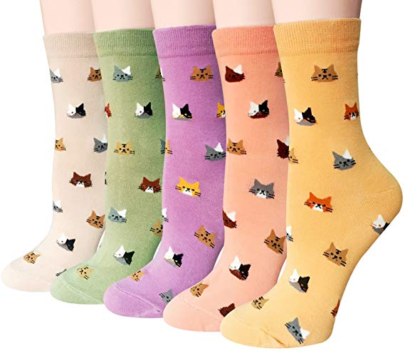 5 Pairs Womens Animal Socks Cute Funny Cotton Ladies Socks for Winter