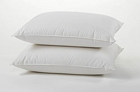 Luxury Duck Feather Down Pillows Pair, Soft & Comfortable Hotel Quality 100% Cotton
