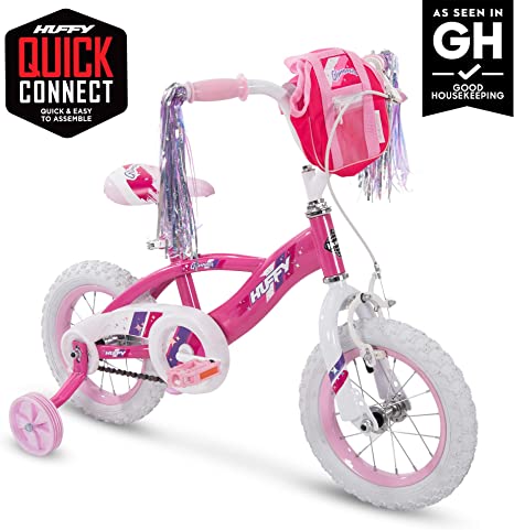 Huffy Glimmer Girls Bike, Fast Assembly Quick Connect, 12", Pink